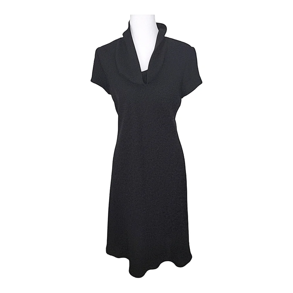 Vintage S.L. Fashions Black Cap Sleeve Dress Size 8 - Picture 1 of 9